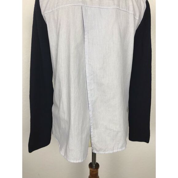 Topshop Pullover Striped Split Back Knit Top - Picture 8 of 9